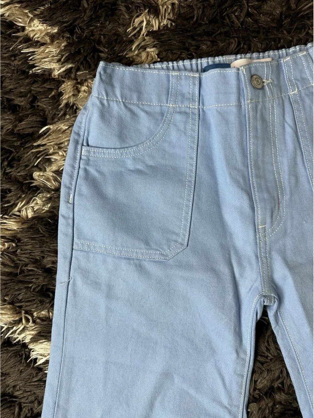 NWT Old Navy High Rise Baggy Wide Leg Pants Light Blue Girls Size Large 10 Plus